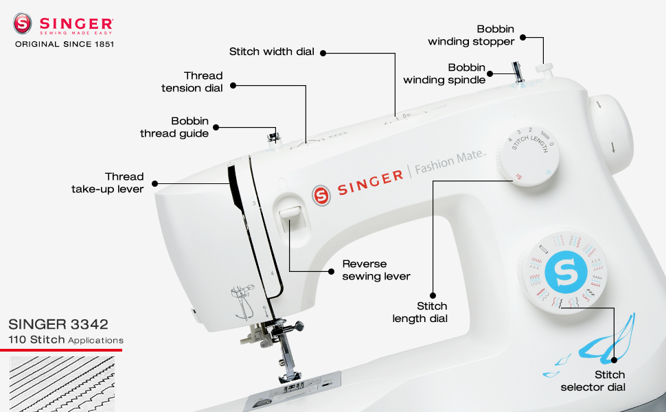 Amazon.com: SINGER Fashion Mate™ 3342 Lightweight & Portable Sewing - Singer Sewing Machine Fashion Mate 3342