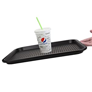 Plastic Restaurant Serving Tray for Coffee Table, Kitchen, Party, Black