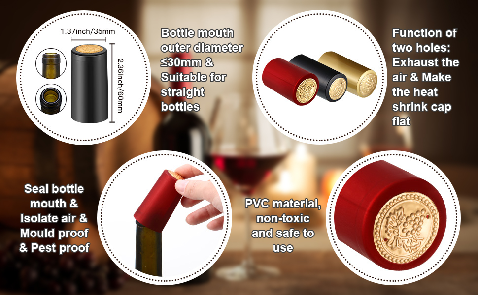 PVC Heat Shrink Capsules Wine Shrink Wrap Wine Bottle Capsules for Wine