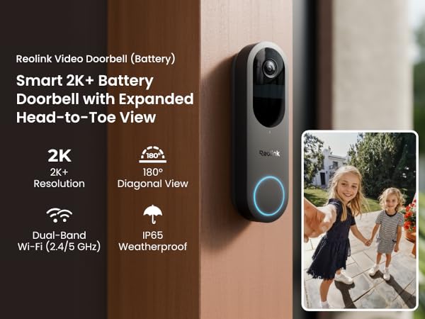 REOLINK 2K Wireless Doorbell Camera with Head-to-Toe View