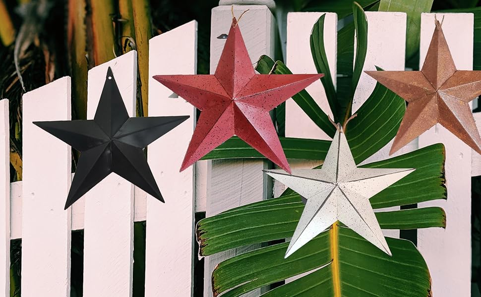 LINCOUNTRY 3 Inch Small Red Metal Barn Star Crafts,Metal