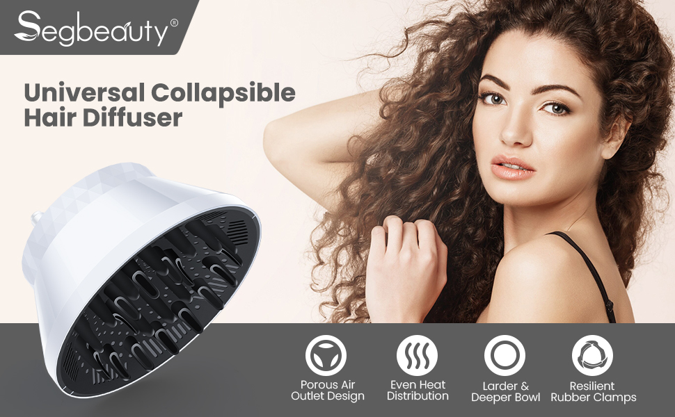 Segbeauty Haar Diffusor Anpassungsfähig, Diffuser Föhn Aufsatz Locken ...
