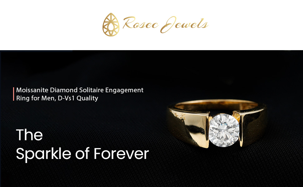 Moissanite Diamond Solitaire Engagement Ring