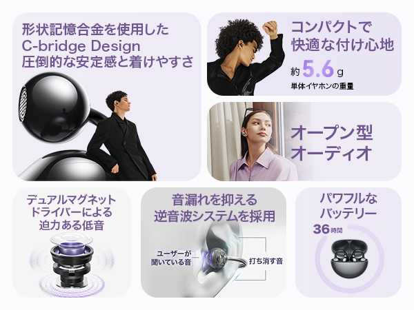 Amazon.co.jp: HUAWEI FreeClip ワイヤレスイヤホン Bluetooth