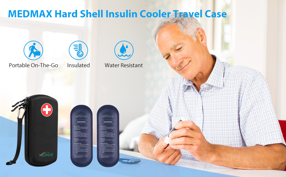 hard shell insulin cooler travel case