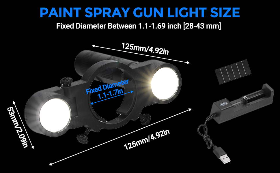 F FINEC Paint Spray Gun LED Light Universal Spray Gun Fill