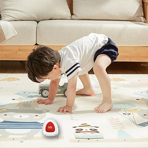 Children with a key help button