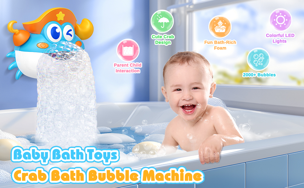 iKidiki Crab Baby Bath Toys for 1 2 3 4 5 Year Olds