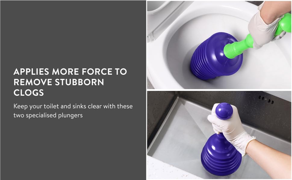 Luigi's Sink & Toilet Plunger Bundle Heavy Duty Plungers