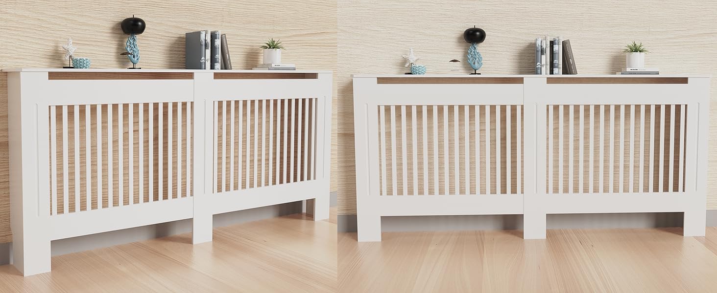 FATIVO High Radiator Cover Wood External 92cm Height White