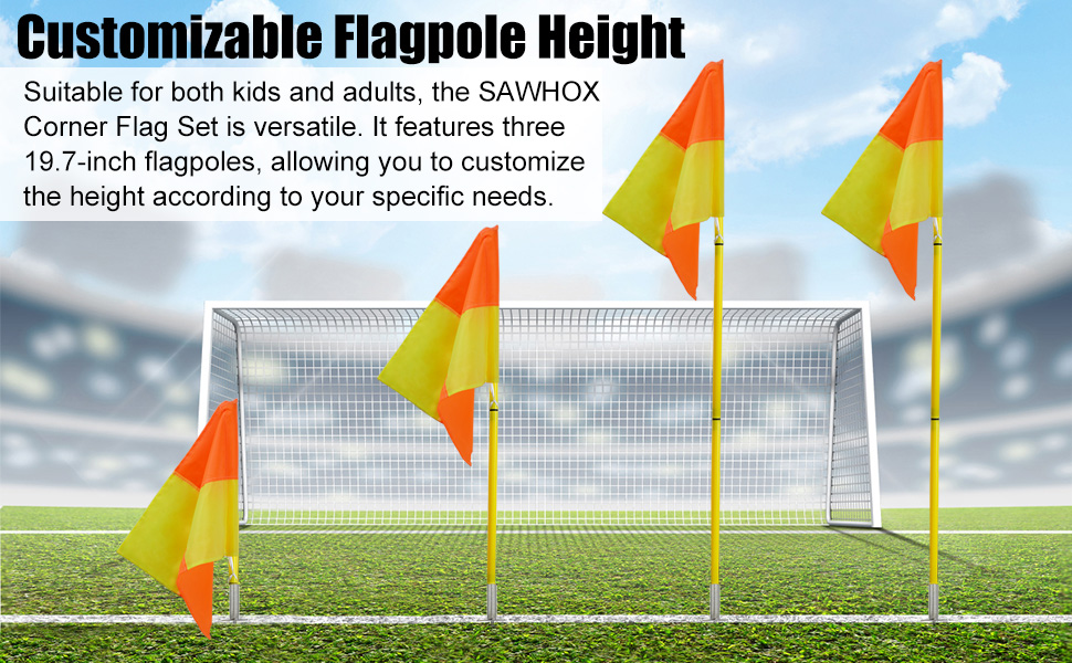 SAWHOX Soccer Corner Flags with Storage Bag Set of 4 59
