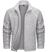 TACVASEN Men's Fleece Jackets Full Zip Up Lightweight Jacket Casual Stylish with Pockets for Outd...