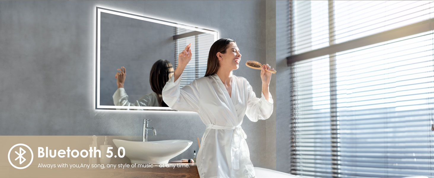 Bluetooth LED Bathroom Mirror
