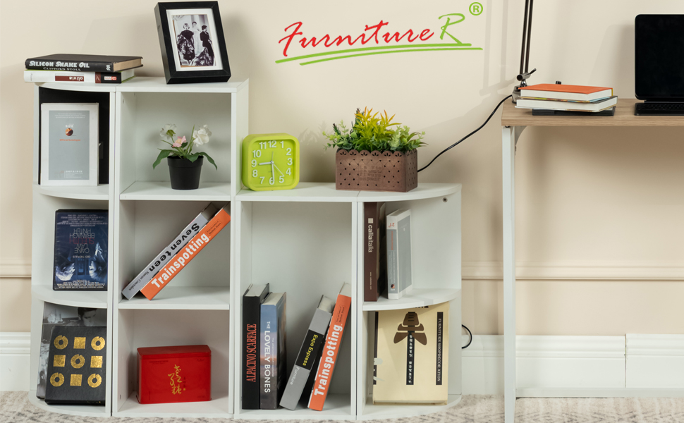 FurnitureR Corner Open Shelf Stackable, Small Corner