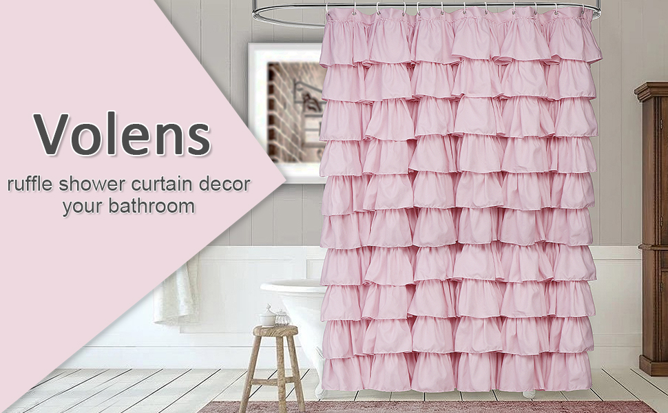 volens farmhouse ruffle shower curtain