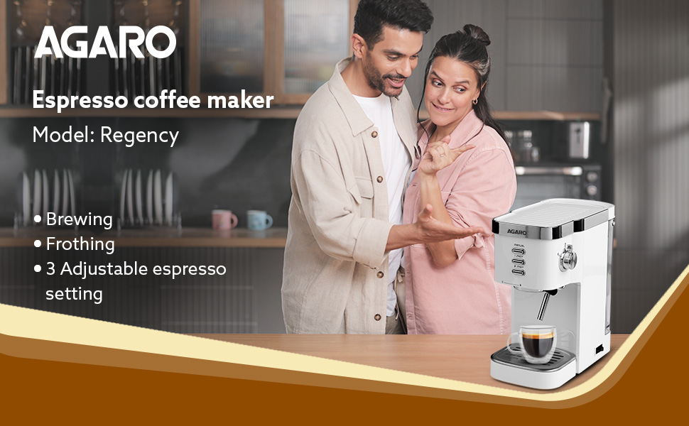 Buy AGARO Regency Espresso Coffee Maker, Adjustable Pressure up to 20