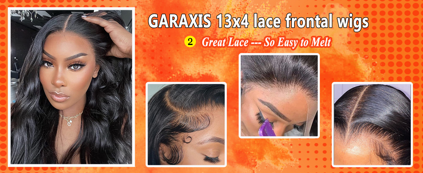 GARAXIS Straight Lace Front Wigs Human Hair Pre Plucked