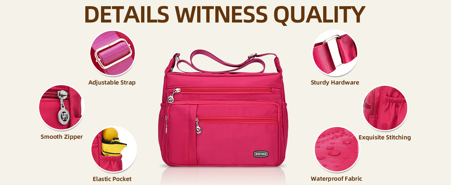 Women Crossbody Purse Roomy Multiple Pockets Bag Ladies Shoulder Handbag Fashion Travel Satchel