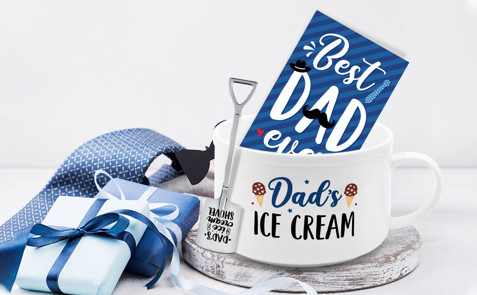 Nefelibata Dad's Ice Cream Bowl and Spoon Set with Best Dad