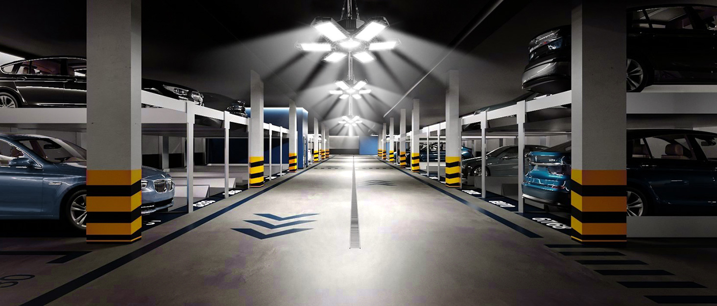 FAMURE LED Garage Lights, 185W Linkable Shop Lights with Cord Plug in