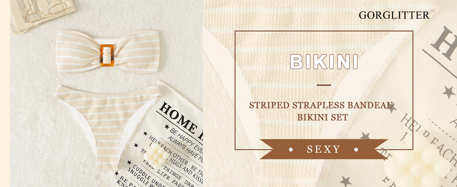 women strapless bikini set