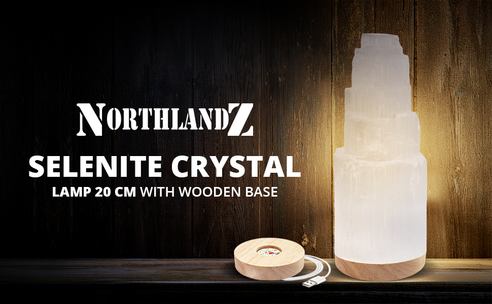 Selenite crystal lamp