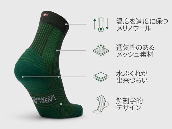 Amazon | [DANISH ENDURANCE] メリノウールライト クルー