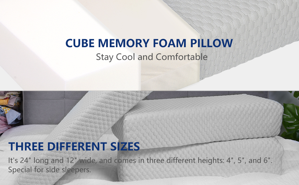 OS OMYSTYLE Cube Memory Foam Pillow Side Sleeper Pillow (24