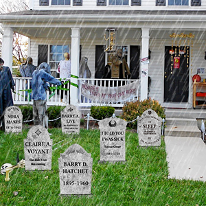 Large vintage Halloween decorations outdoor tombstones