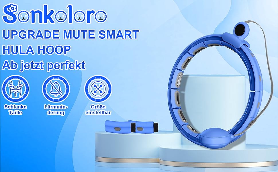 Smart weighted Hula Ring Hoops for Adults, Quiet Fitness Hoop with Ball