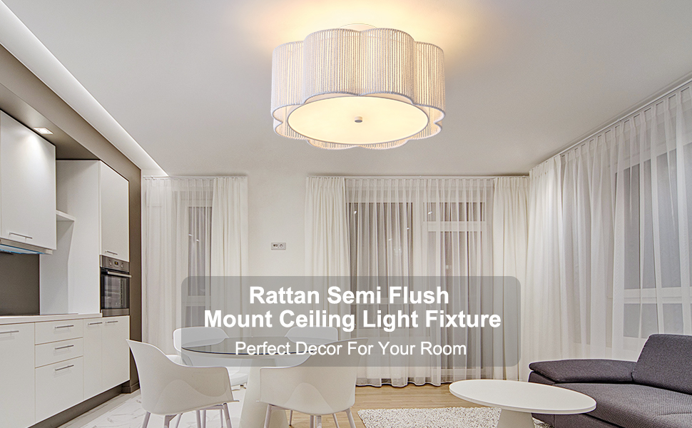 rattan ceiling light