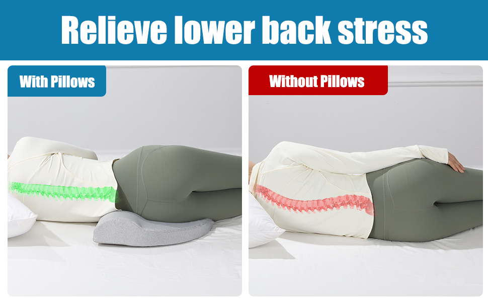 ROYALAY Adjustable Lumbar Support Pillow for Bed, Ergonomic
