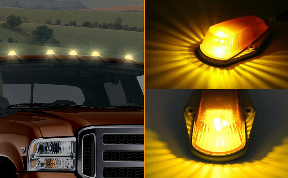 5PCS Cab Lights,Truck Cab Marker Roof Lights,LED Top
