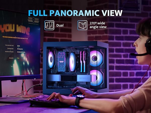 Amazon.com: darkFlash ITX PC Case, Pre-Install 3 PWM ARGB
