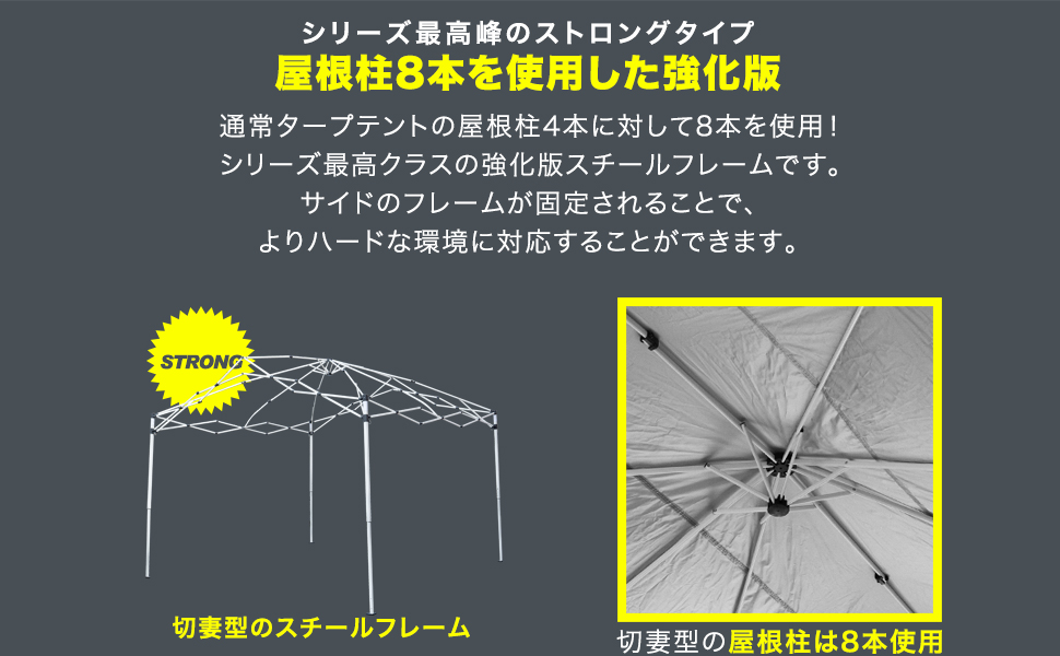 フィールドア強化版タープ 8本屋根柱 フィールドア強化版タープ 8本屋根柱 FIELDOOR（フィールドア