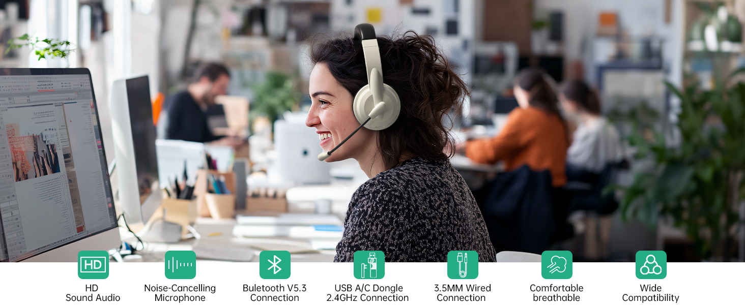 computer headset with microphone