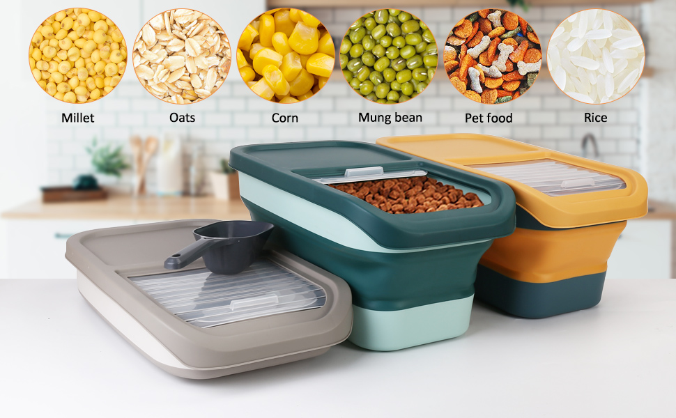 ShineMe Dog Food Storage Container, 13 LB Collapsible