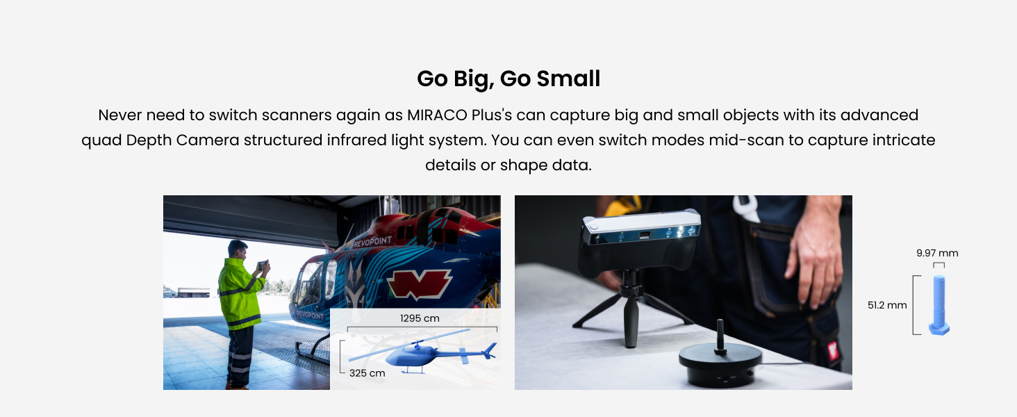 Revopoint MIRACO Plus 3D Scanner for 3D Printing, Standalone Handheld