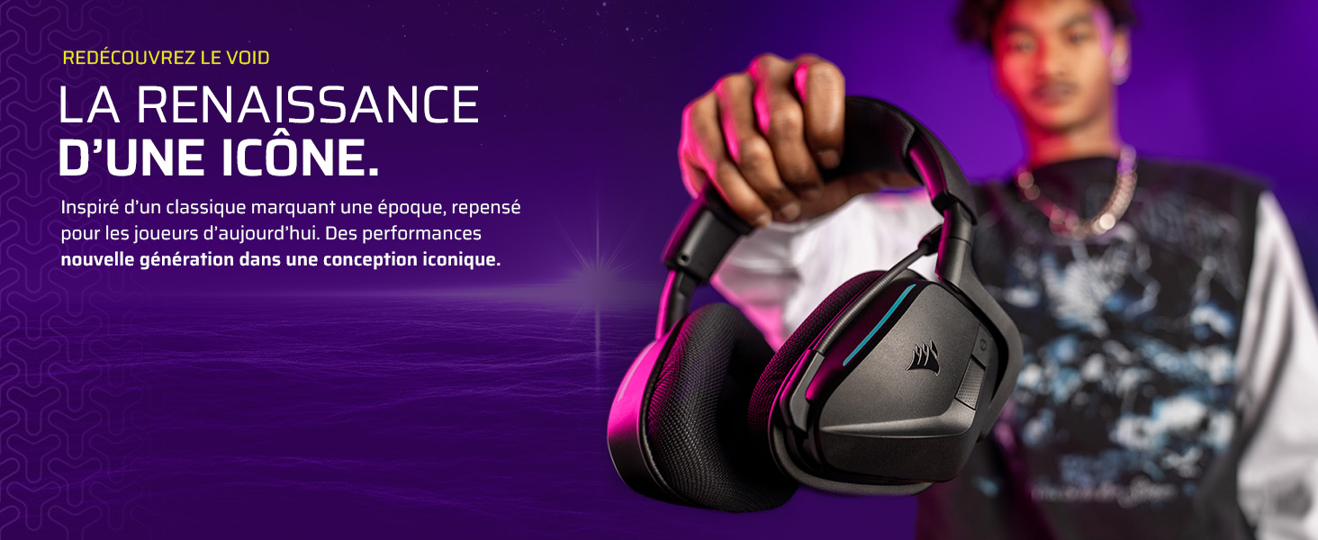 Corsair Void v2 Casque de Jeu sans Fil pour PC, PS5, PS4, Switch et Mobile - Blanc 1 next generation, next-gen, updated, version, icon reborn,