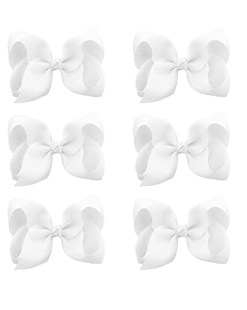 white hair bows for girls