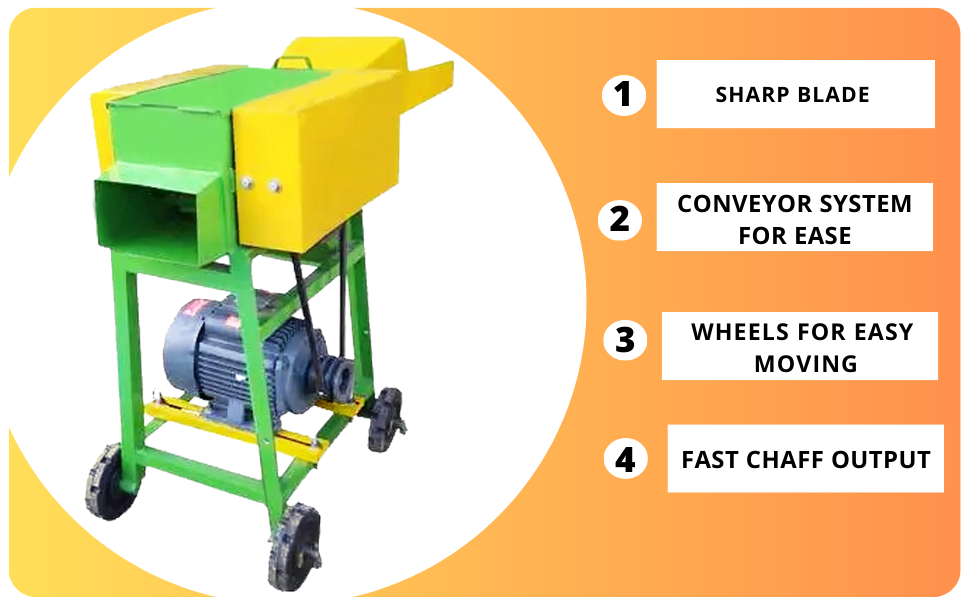 SWADESI KRAFTS Chaff Cutter Machine 2hp Grass Cutting Machine for Cow