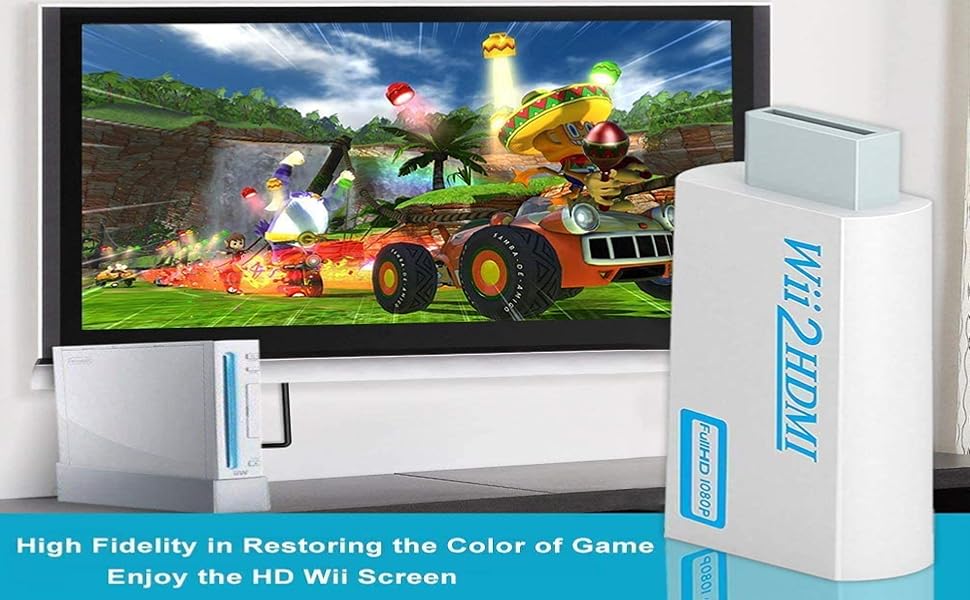 Amazon 4 in 1 wii to hdmi adapter power cord sensor bar hdmi