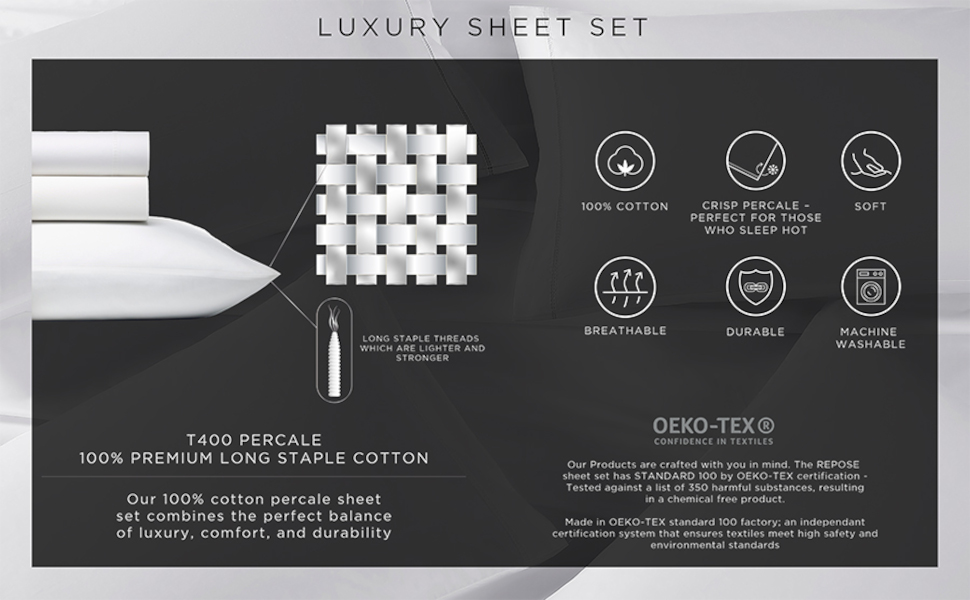 Vera Wang Percale Collection Bed Sheet Set 100 Cotton