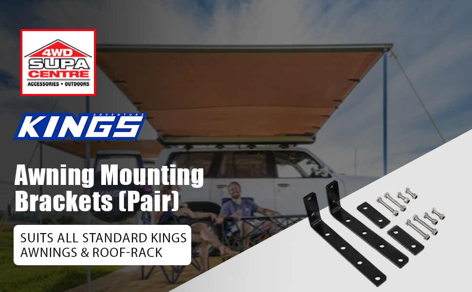 Adventure Kings Awning Mounting Brackets (Pair) Heavy Duty powdercoated