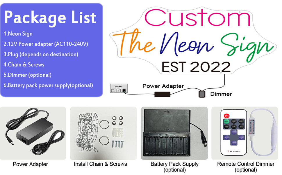 Custom Neon Signs, Personalised Led Lights Sign Customizable for Wall