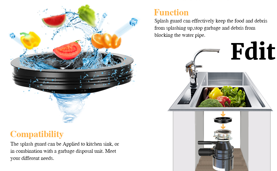 3 inch Reusable Garbage Disposal Splash Guards and Kitchen Sink Stopper