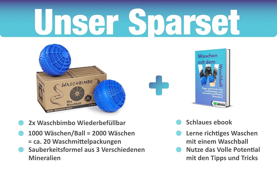 Original Waltola® Öko Waschball Befüllbar 2er Set Besonders