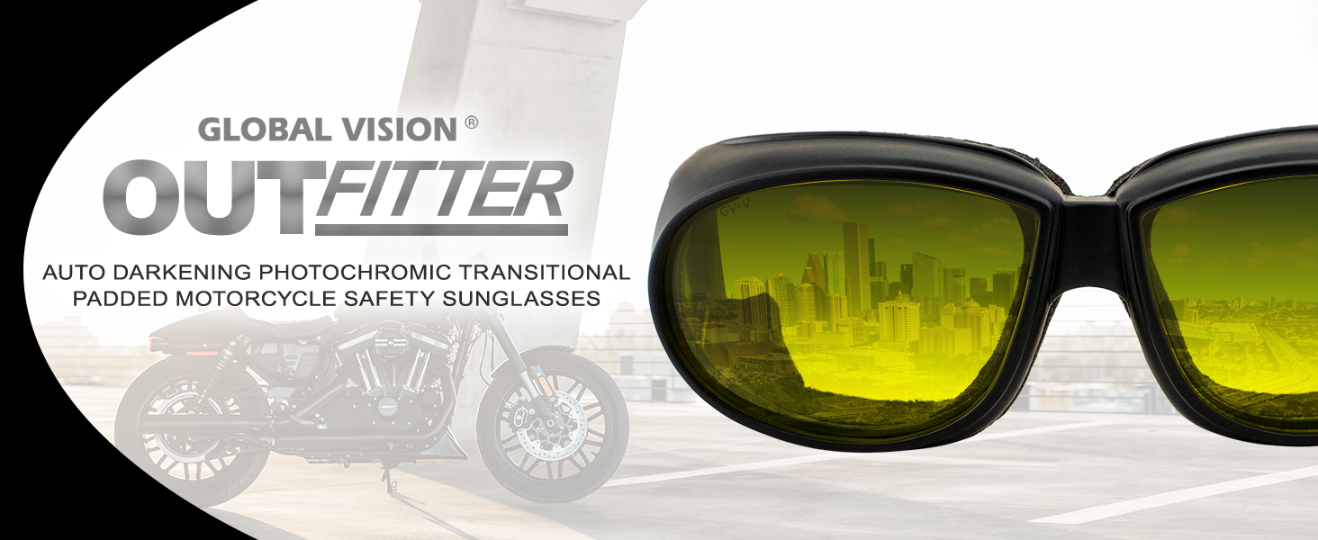 Global Vision Outfitter 24 Sunglasses Matte Black Frames w/ Photochromic Yellow to Smoke Lenses