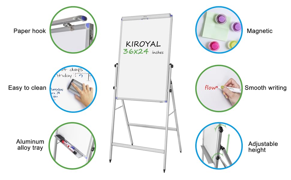 Large Dry Erase Boards 36x24 Inch White Boards with Stand