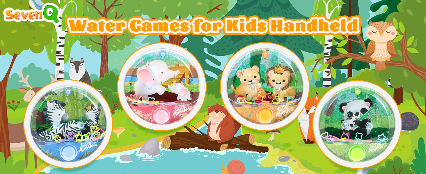 SevenQ Water Games for Kids, 4 Pack Handheld Water Game